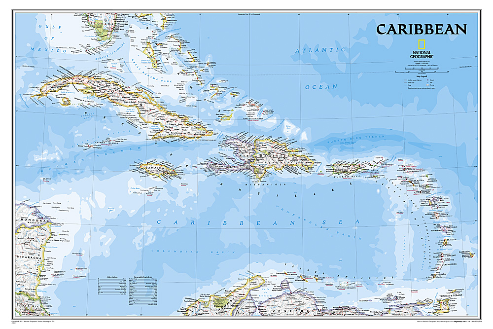 Karibské ostrovy 61x91cm lamino, lišty NGS