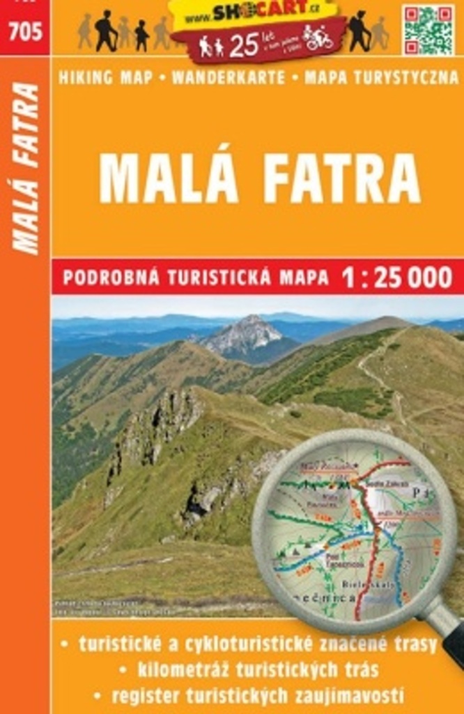 705 Malá Fatra 1:25tis podrobná turistická mapa SHOCart / 2018