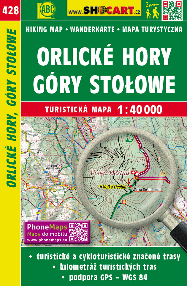 428 Orlické hory, Góry Stolowe turistická mapa 1:40t SHOCart
