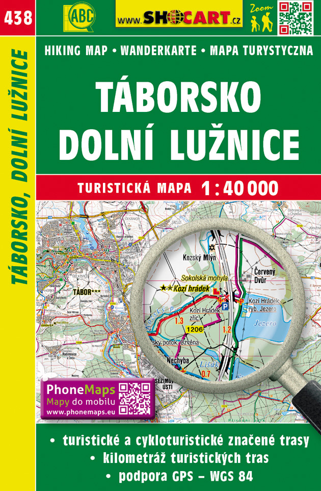 438 Táborsko, Dolní Lužnice turistická mapa 1:40t SHOCart