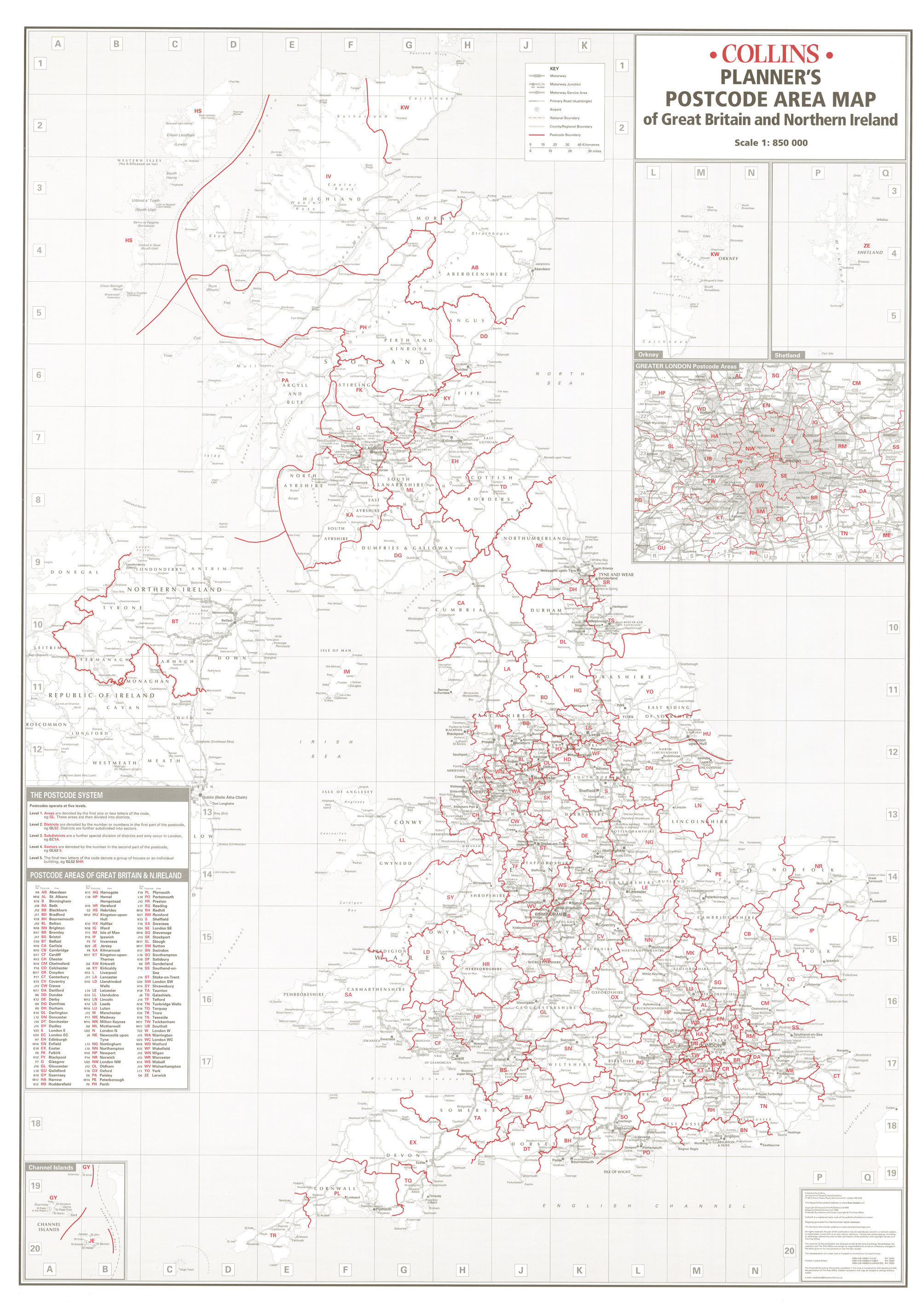 nástenná mapa Británia a severné Írsko PSČ 127x91cm lamino, lišty CO