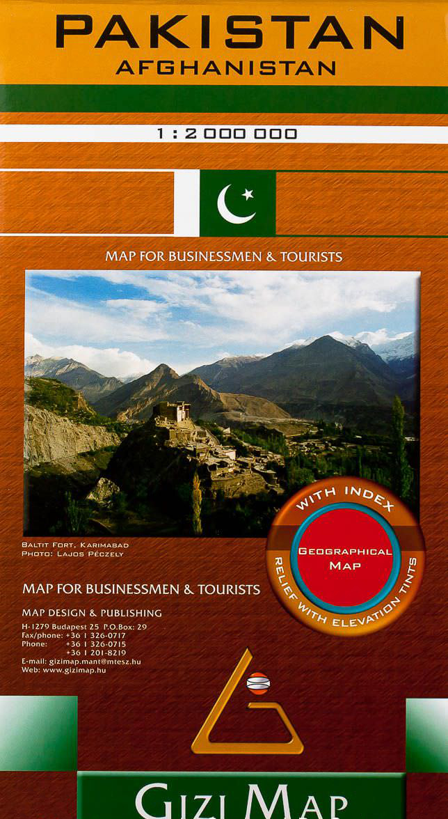 Pakistan, Afganistan 1:2mil geografická skladaná mapa