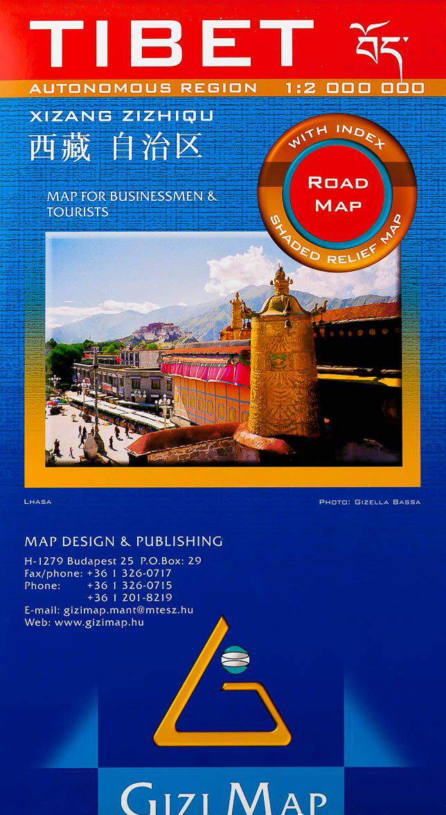 Tibet 1:2mil cestná skladaná automapa