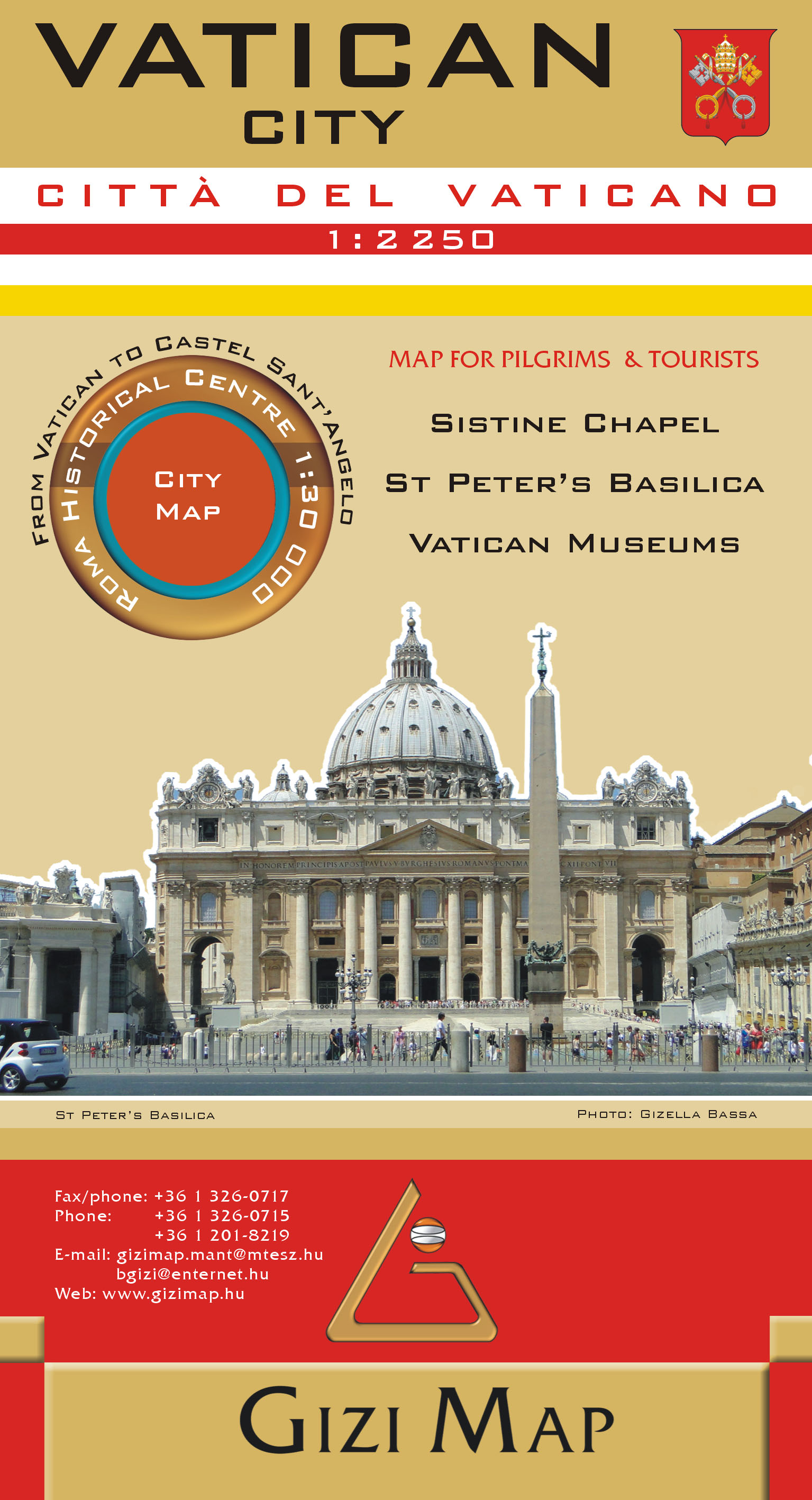 Vatikán 1:2,25tis plán mesta skladaná mapa