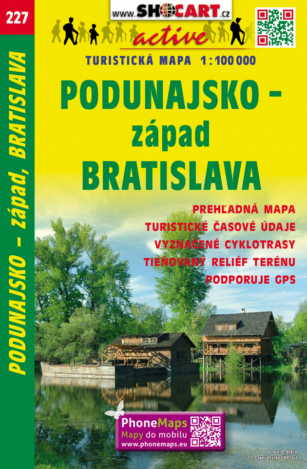 227 Podunajsko - západ, Bratislava turistická mapa 1:100t SHOCart