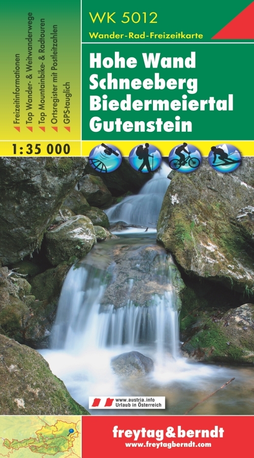 WK5012 Hohe Wand, Schneeberg, Biedermeiertal, Gutenstein1:35t turistická mapa FB