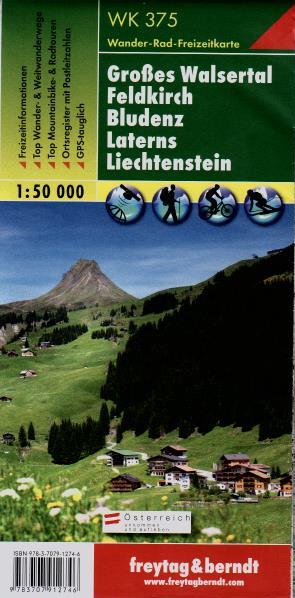 WK375 Großes Walsertal, Feldkirch, Bludenz, Laterns 1:50t turistická mapa FB