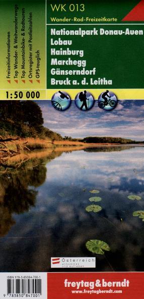 WK013 Nationalpark Donau-Auen, Lobau, Hainburg,Marchegg 1:50t turistická mapa FB