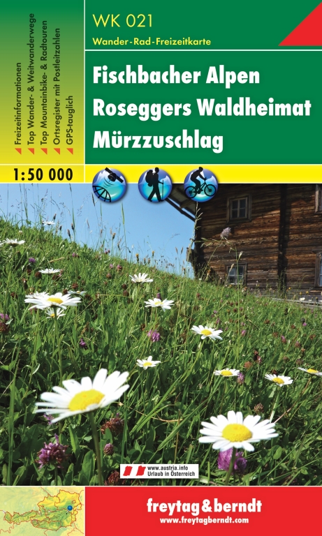 WK021 Fischbacher Alpen,Roseggers Waldheimat,Mürzzuschlag 1:50t turist mapa FB