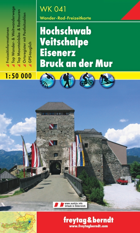 WK041 Hochschwab, Veitschalpe,Eisenerz,Bruck an der Mur 1:50t turistická mapa FB