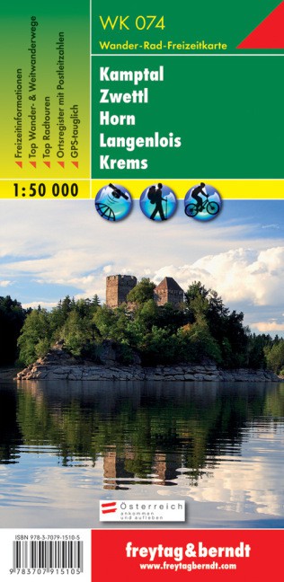 WK074 Kamptal, Zwettl, Horn, Langenlois, Krems 1:50t turistická mapa FB