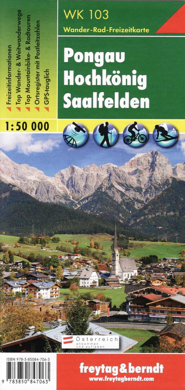 WK103 Pongau, Hochkönig, Saalfelden 1:50t turistická mapa FB