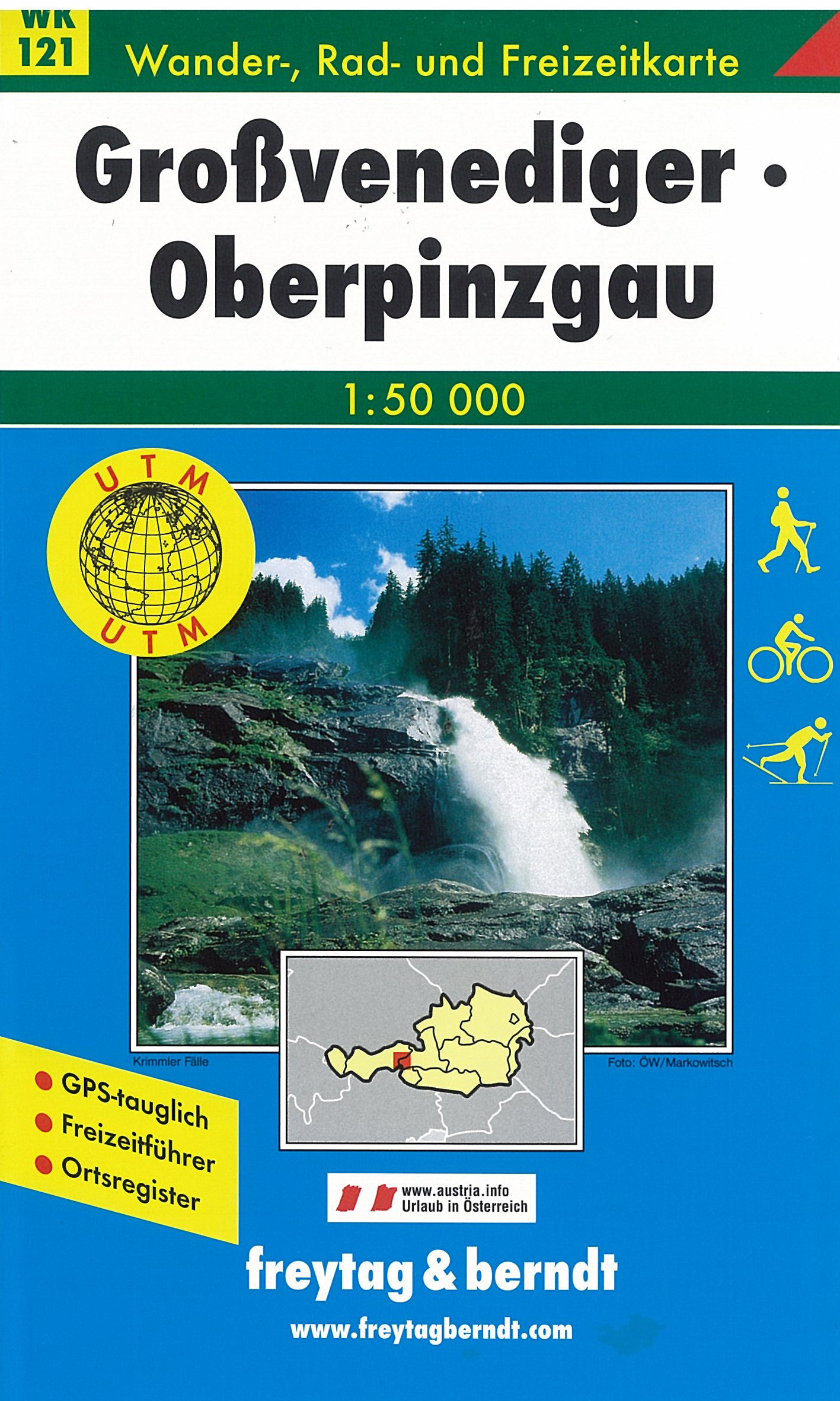 WK121 Großvenediger, Oberpinzgau 1:50t turistická mapa FB