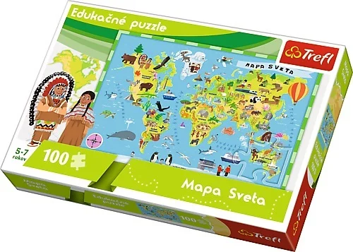 MAPA SVETA edukačné puzzle Trefl / 100 dielikov