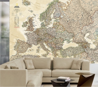 nástenná mapa Európa politická XXL Executive 195x250cm papier tapeta NGS /angl
