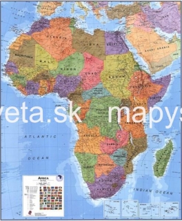 Afrika politická Terra 120x100cm lamino, hliník zaklapávacie lišty MI