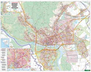 nástenná mapa Bratislava Office 77x111cm lamino, hliníkové zaklapávacie lišty