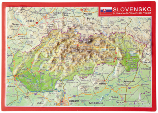 mapa Slovensko reliéfna 3D mapka 10,5x14,8cm