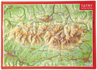 mapa Tatry (Slovakia) reliéfna 3D mapka 10,5 x14,8cm