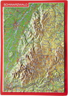 NP Schwarzwald (Nemecko, Čierny les) reliéfna 3D mapka 14,8x10,5cm