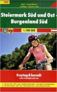 RK105 Steiermark Südost-Burgenland Süd cykloturistická mapa 100t Freytag Berndt