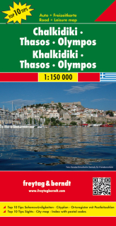 Chalkidiki, Thasos, Olympos 1:150t (Grécko) Freytag Berndt