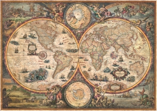 nástenná mapa Svet politický RAY VINTAGE 100x140cm lamino, lišty