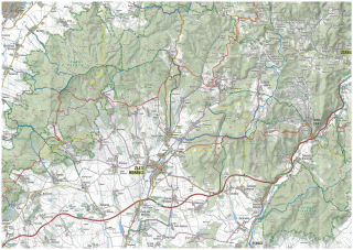 Tribeč, Považský Inovec, Vtáčnik 84,5x66cm turistická nástenná mapa 1:100t