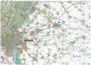 Podunajsko-západ, Bratislava 66x84,5cm turistická nástenná mapa 1:100t