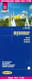 Myanmar (Barma) 1:1,5m skladaná mapa RKH