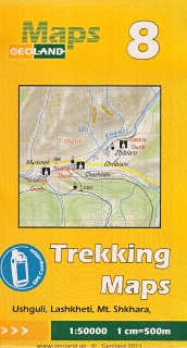 8 Ushguli, Lashkheti, Mt. Shkhara (Gruzínsko, Georgia) 1:50t trekingová mapa