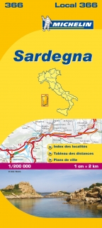 366 Sardegna (Taliansko) mapa 1:200tis MICHELIN