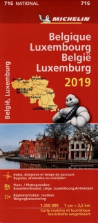 716 Belgicko, Luxemburgsko 2019 (Belgium, Luxembourg) 1:350t mapa MICHELIN