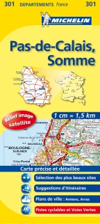 301 Pas-de-Calais, Somme (Francúzsko) 1:150tis local mapa MICHELIN