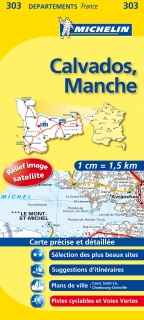 303 Calvados, Manche (Francúzsko) 1:150tis local mapa MICHELIN