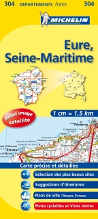 304 Eure, Seine-Maritime (Francúzsko) 1:150tis local mapa MICHELIN