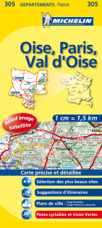 305 Oise, Parijs, Val d'Oise 2016 (Francúzsko) 1:150tis local mapa MICHELIN