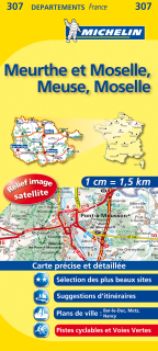 307 Meurthe et Moselle, Meuse, Moselle (Francúzsko) 1:150tis local mapa MICHELIN