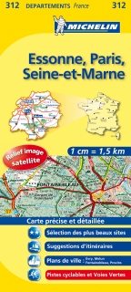 312 Essone, Paris, Seine-et-Marne 2016 (Francúzsko) 1:150tis local mapa MICHELIN
