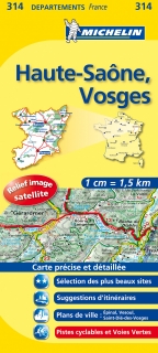 314 Haute-Saône, Vosges 2016 (Francúzsko) 1:150tis local mapa MICHELIN