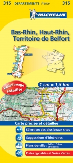 315 Bas-Rhin, Haut-Rhin, Ter.-de-Bel (Francúzsko) 1:150tis local mapa MICHELIN