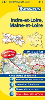 317 Indre-et-Loire, Maine-et-Loire 2016(Francúzsko) 1:150tis local mapa MICHELIN
