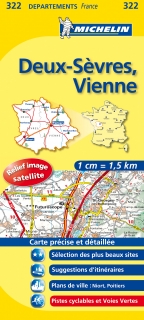 322 Deux-Sèvres, Vienne 2016 (Francúzsko) 1:150tis local mapa MICHELIN
