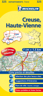 325 Creuse, Haute-Vienne 2016 (Francúzsko) 1:150tis local mapa MICHELIN