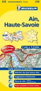 328 Ain, Haute-Savoie 2016 (Francúzsko) 1:150tis local mapa MICHELIN