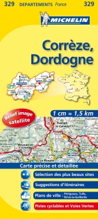 329 Corrèze, Dordogne 2016 (Francúzsko) 1:150tis local mapa MICHELIN