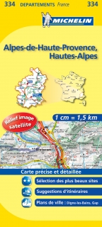 334 Alpes-de-Haute-Provence,Hautes-Alpes(Francúzsko) 1:150tis local map MICHELIN