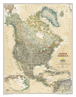 nástenná mapa Severná Amerika politická Executive 78x60cm lamino, lišty NGS