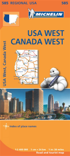 585 USA East, Canada West (USA Východ, Kanada záp) 2,4mil regional mapa MICHELIN