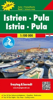 Istria, Pula (Chorvátsko, Croatia) 1:100t cyklomapa Freytag Berndt